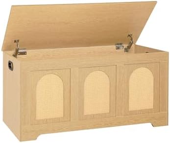 DINZI LVJ Storage Chest, Wooden Toy Box, Natural Oak 39.4" L by DINZILVJ