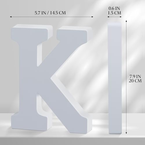 White Wooden Letters 8 Inch for Wall Decor, Large Unfinished Wood Letters for - Image 2