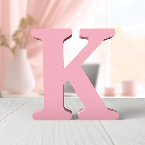 6 Inch Pink Wood Letters Unfinished Wood Letters by ZARUATU