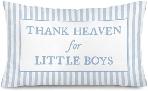 Thank Heaven for Little Boys 12x20 Pillow Cover, Boy Nursery Decor by Unknown