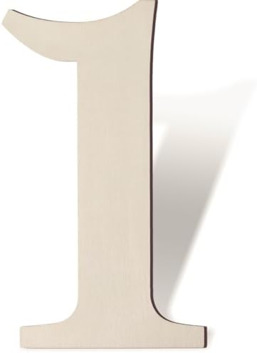 Wooden Numbers 8 Inch Large Paintable Wood Number 1 by Unknown