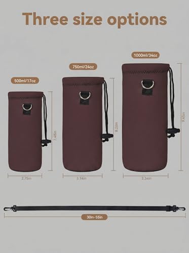 AUPET Water Bottle Bag Carrier, 24oz/32oz Insulated Neoprene bottle Sling - Image 3