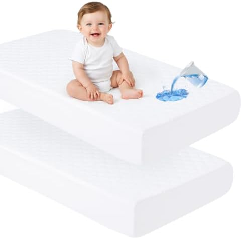david's kids 2 Pack 52''x28'' Waterproof Crib Mattress Protector Pad Cover by davidskids