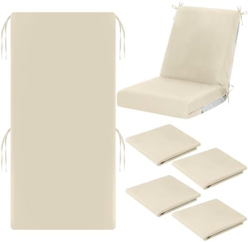 Tudomro 4 Pcs Outdoor High Back Chair Cushion Covers Waterproof Patio by Tudomro