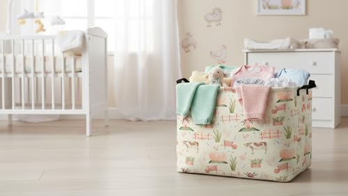 CLOCOR Rectangular Storage Basket, Collapsible Cute Pattern Storage Bin - Image 2