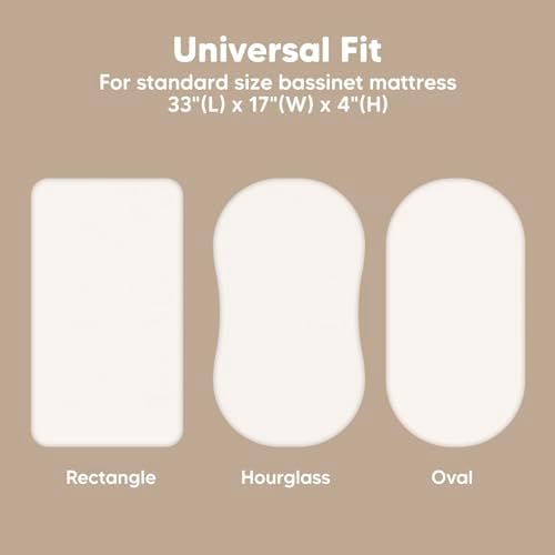2-Pack Baby Bassinet Sheets Girl, 33x17 Bedside Sheets - Image 3