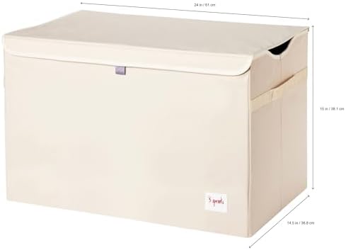 3 Sprouts Large Toy Chest, Lid and Handles, Collapsible Bin - Image 2