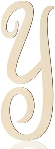 Wooden Letters 12 Inch for Wall Decor Large Cursive Wood Monogram Letters Y by Focal20Craft