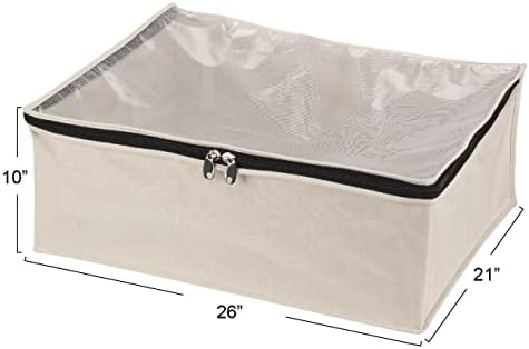 Household Essentials 3364-1 Cotton Canvas Blanket Storage Bags | Natural - Image 3