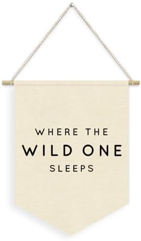 Playroom Decor, Where The Wild One Sleeps Pennant Banner by Unknown