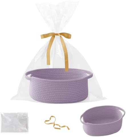 Purple Woven Rope Basket by HZFTJOY