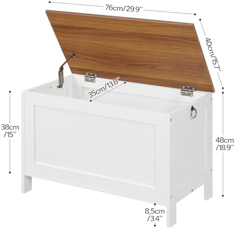 HOOBRO Toy Box, Retro Wooden Look Storage Chest - Image 7