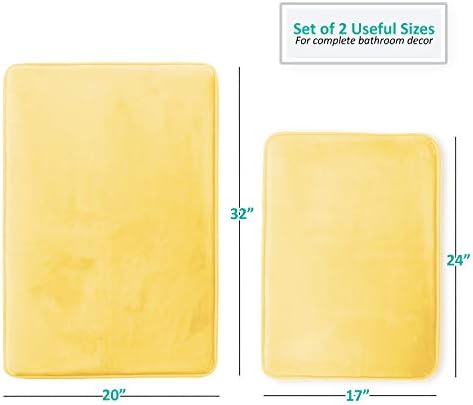 Clara Clark 2 Piece Bathroom Rugs Bath Mat Set, Velvet Memory Foam Bath Mats - Image 3
