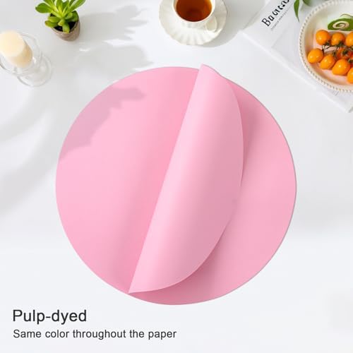 SHACOS 100 pcs Round Paper Placemats Disposable 13 inch Colored Paper Place Mats - Image 2