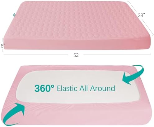 Biloban Crib Mattress Protector Waterproof Sheets Fitted 52” x 28” - Image 6