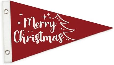 Red and White Christmas Decorations, Christmas Kids Room Decoration Felt Banner by Unknown