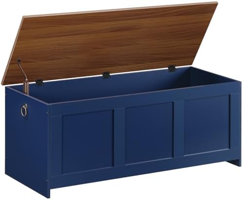 HOOBRO Storage Bench, 39.3" Retro Wooden Storage Chest, Wooden Storage Trunk by HOOBRO