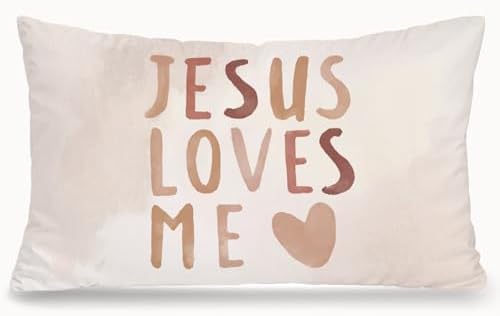 Boho Christian Jesus 12x20 Pillow Cover, Christian Home Nursery Decor, by Unknown
