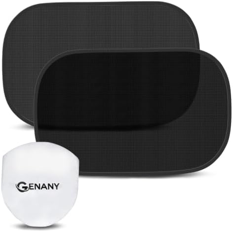 GENANY Black Car Side Window Sun Shades 2 Piece 21 x 14 Inch by GENANY