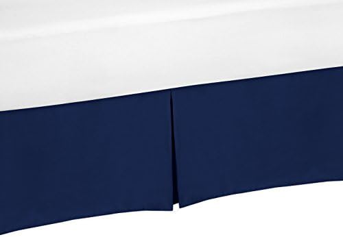 Navy Blue Crib Bed Skirt for Baby Bedding Sets by SweetJojoDesigns