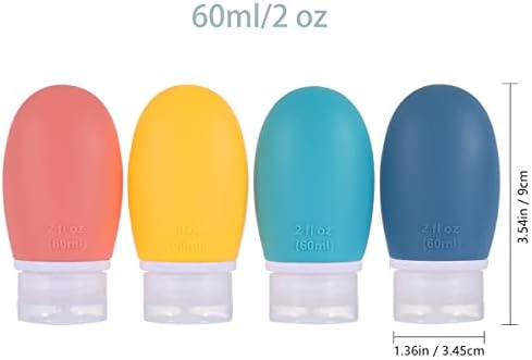 Leak Proof Silicone Travel Bottles, 4 Pack 2oz Liquid Squeezable Refillable - Image 7