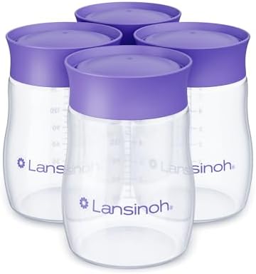 Lansinoh Breastmilk Storage Bottles, 5 Ounces, 4 Pack by Lansinoh