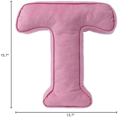 Pink Letter Plush Pillow, Letter Hugging Throw Pillows, Decorative Corduroy - Image 7