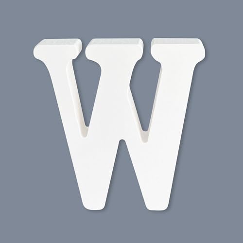 6 Inch Wood Letters, Three-Dimensional White Alphabet Letters by HANWER