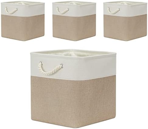Temary Cube Storage Baskets 4 Pack 13x13 Fabric Cube Storage Bins by TEMARY