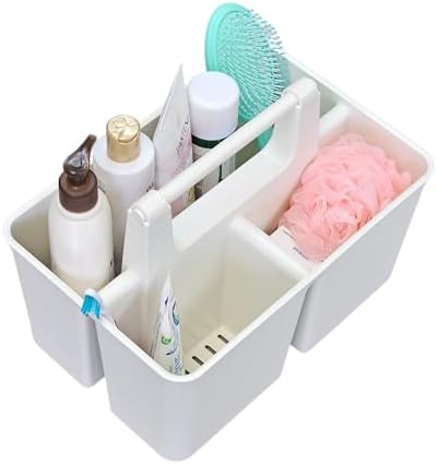 Shower Caddy Organizer with Handle, 3 Compartments, Portable Storage Bin by EnjoyOrganizer