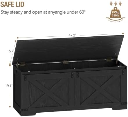 Hzuaneri 47" Storage Bench, Lift Top, 225L/59Gal Storage Chest - Image 3