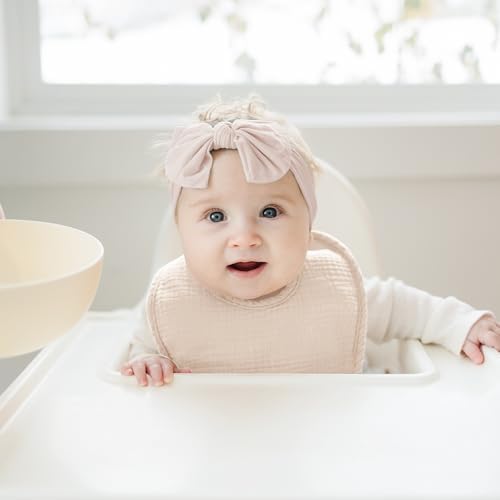 Konssy 8-Pack Muslin Baby Bibs, Adjustable Fit - Image 5