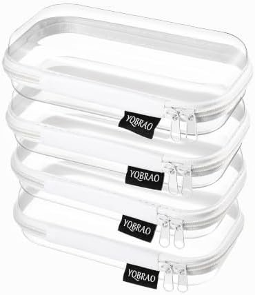 YQBRAO Clear Hard Shell Zipper Cases, 4 Small Cable Organizers by Unknown