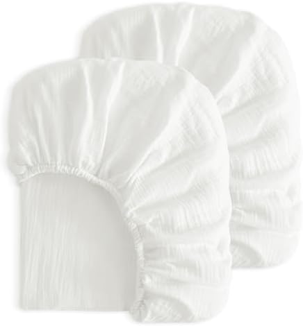 NTBAY Crib Muslin Fitted Sheets, 2 Pack, 28 x 52 by NTBAY