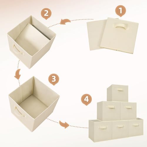 STORAGE MANIAC Storage Cubes, 11 Inch 8 Pack Collapsible Fabric Shelf Bins - Image 6