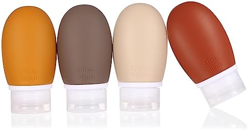 Leak Proof Silicone Travel Bottles, 4 Pack 2oz Liquid Squeezable Refillable by LIYUABU