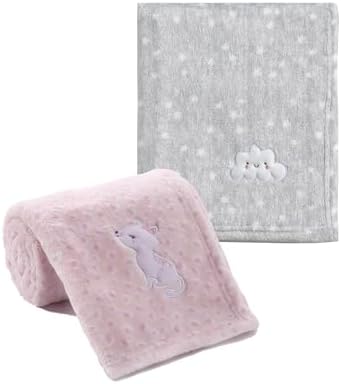 CREVENT 2Pcs 30''X40'' Cute Cozy Fluffy Warm Baby Blankets by CREVENT