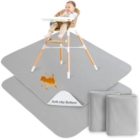 2 Pack Splat Mat for Under High Chair Wipeable Splash Mat by Luv4babe