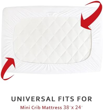 Waterproof Mini Crib Mattress Pad Sheets Fitted - Image 2