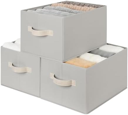 StorageWorks Closet Storage Bins, Light Gray by StorageWorks