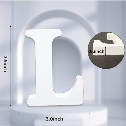 AOCEAN 4 Inch White Wood Letters Unfinished Wood Letter - Image 2