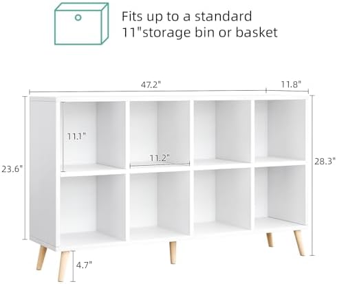 8-Cube Bookshelf 2 Tier Modern Bookcase - Image 3