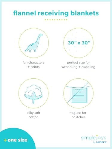 Simple Joys by Carter's Unisex Babies' Flannel Receiving Blankets - Image 3