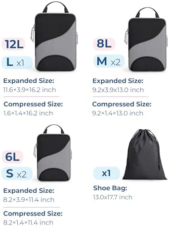 Bagsmart Compression Packing Cubes, Travel Bag Cruise Ship Essentials - Image 2