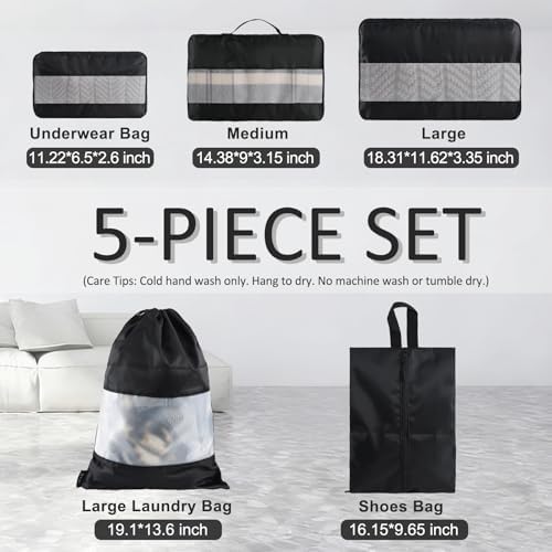 U+U 5 Set Packing Cubes, Travel Organizers - Image 3