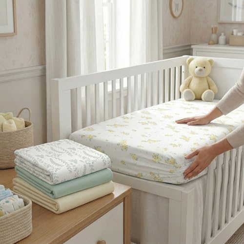 4 Pack Stretchy Bassinet Sheets 20" x 35" Compatible - Image 6