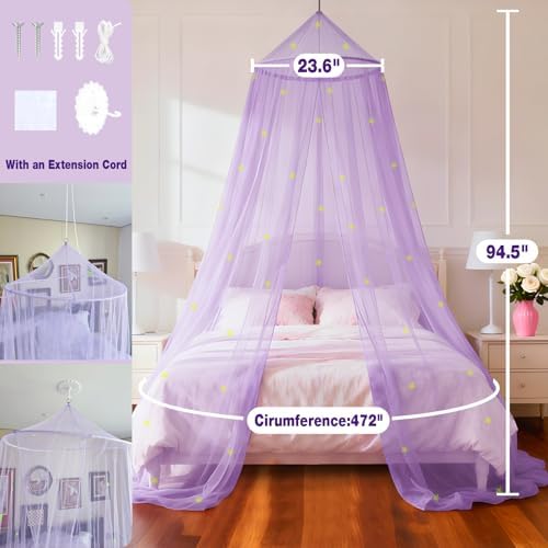 Purple Princess Bed Canopy for Girls - Image 4