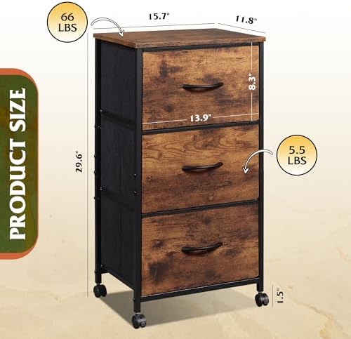 WLIVE Rolling Dresser Nightstand - Image 3