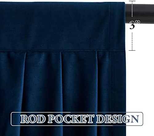 StangH Navy Blue Waterfall Velvet Curtain Valances W79 inches, 1 Panel - Image 3