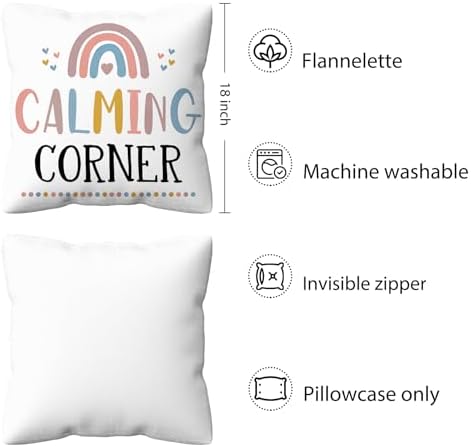 kdqua Mental Health Calming Corner Pillow Cover 18x18, Boho Classroom - Image 6